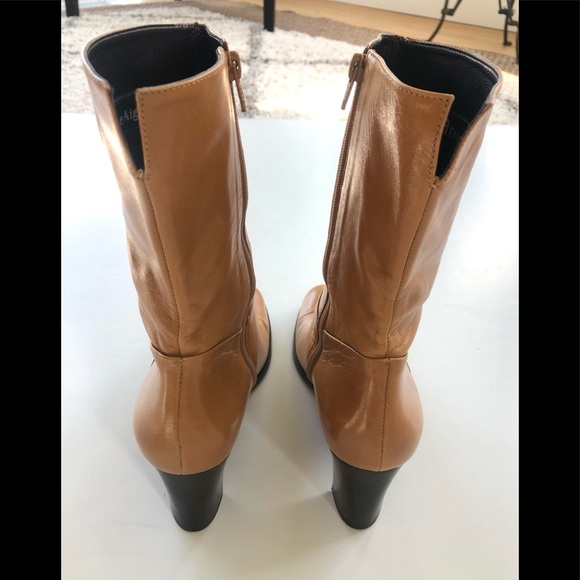 Etienne Aigner vintage camel mid boots leather 6 - Picture 5 of 6
